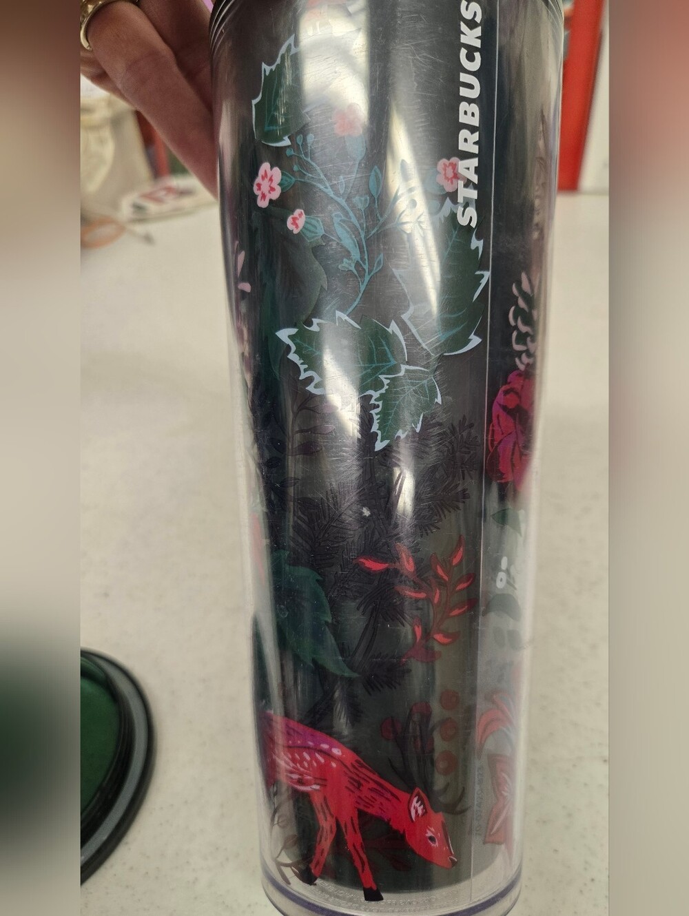 Starbucks Plastic 24 Ounce Christmas Tumbler. Used Once.